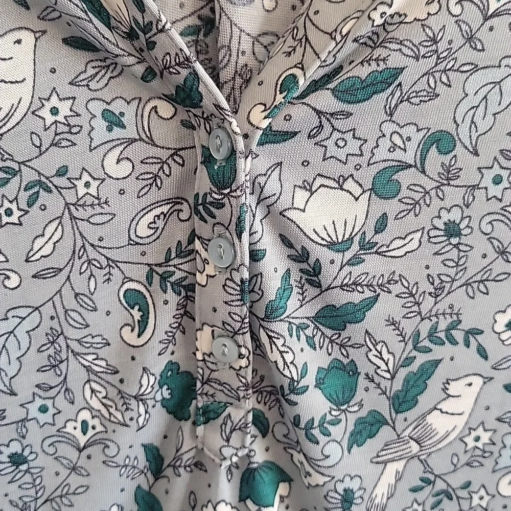 Floral & Bird Print Top - Picture 5 of 7